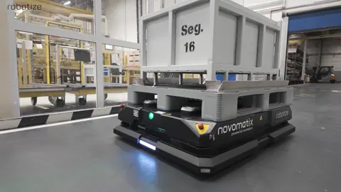GoPal® E24W: GoPal® AMR carrying a metal frame